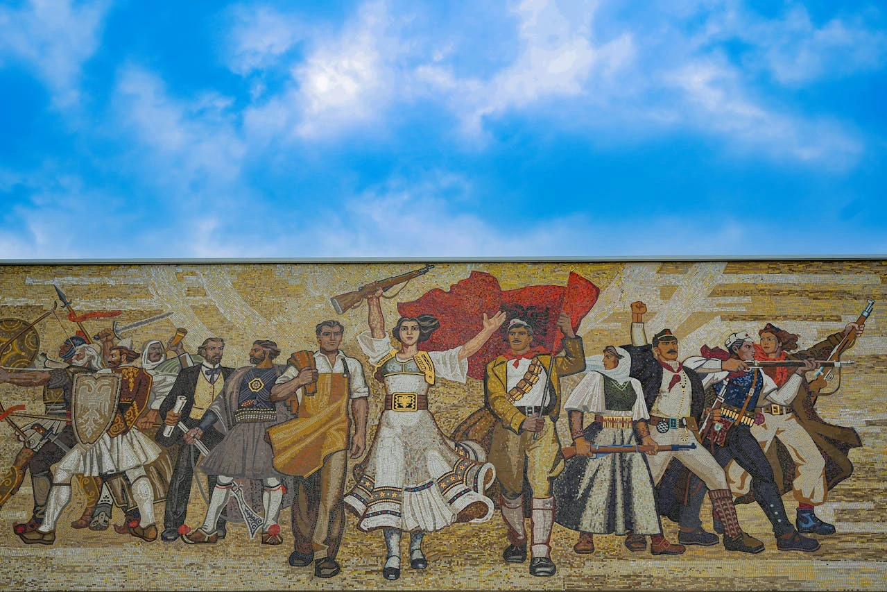 Mosaic at Skanderbeg Square, Tirana